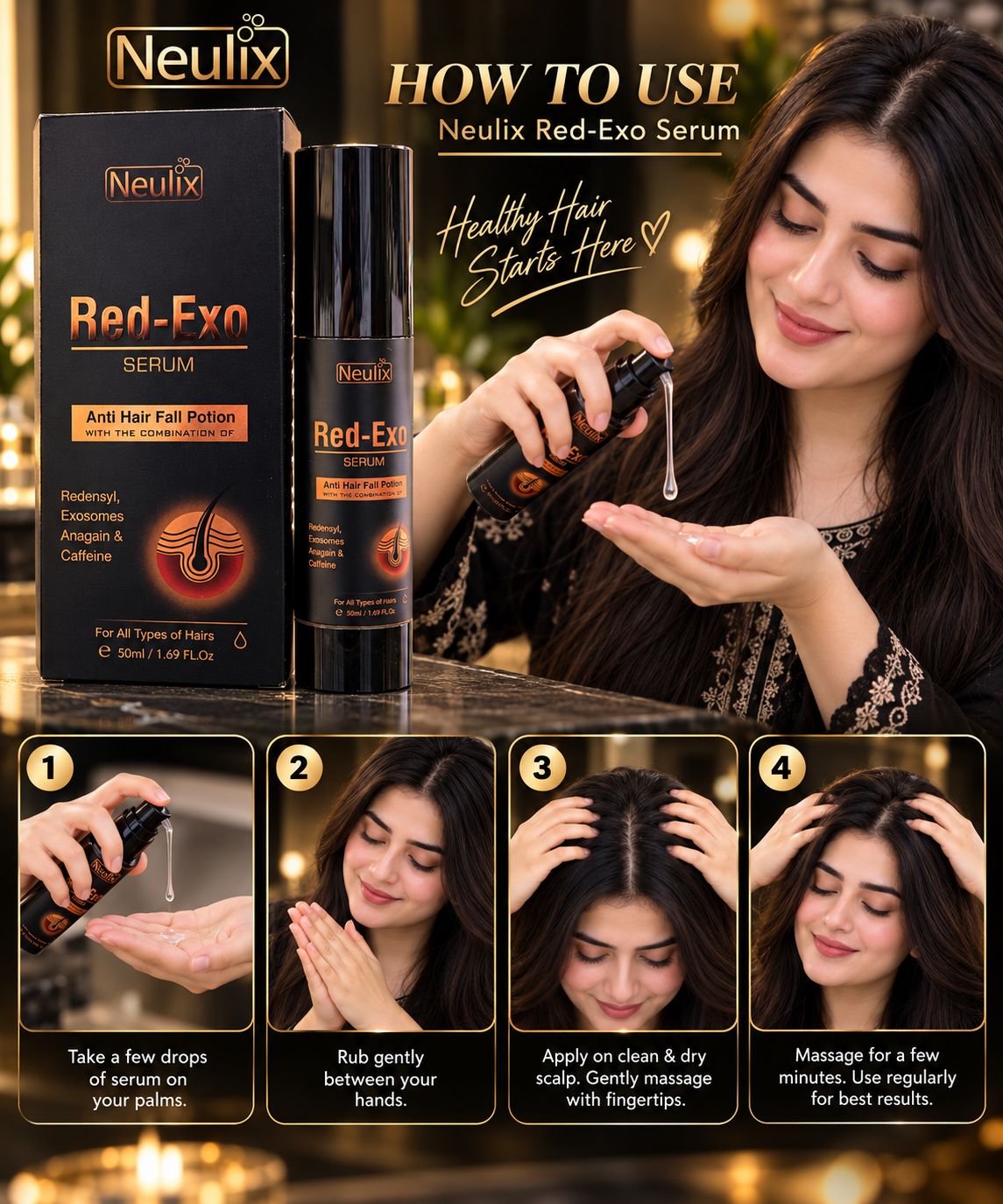 Red exo hair serum