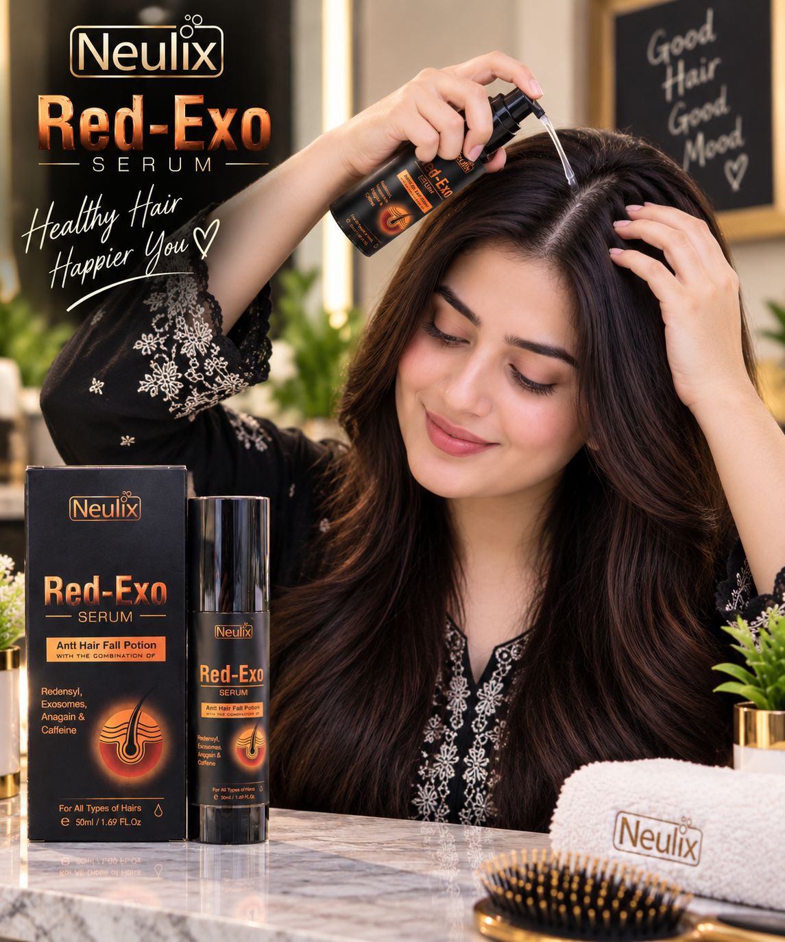 Red exo hair serum