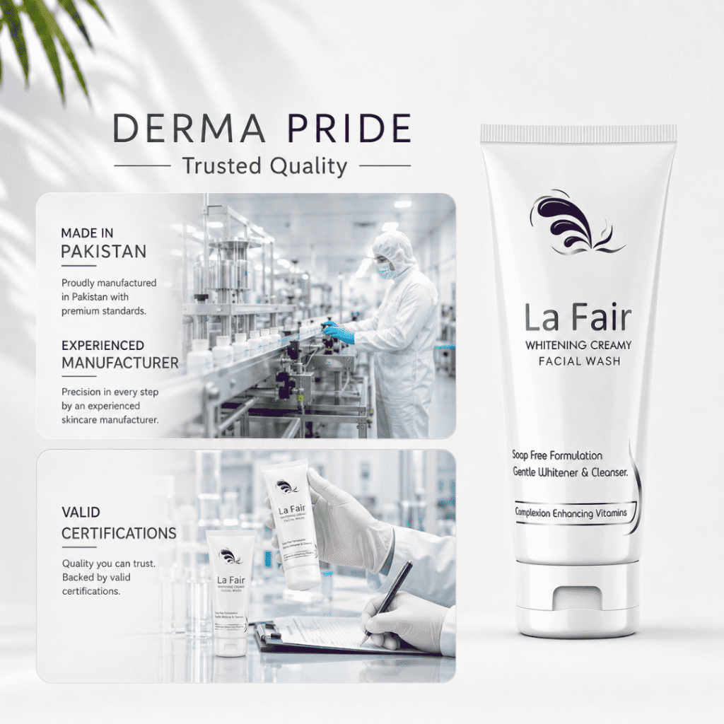 Manufecturing-LaFairCreamyfaceWash-DermaPride