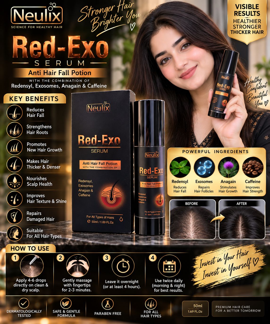 Red exo hair serum