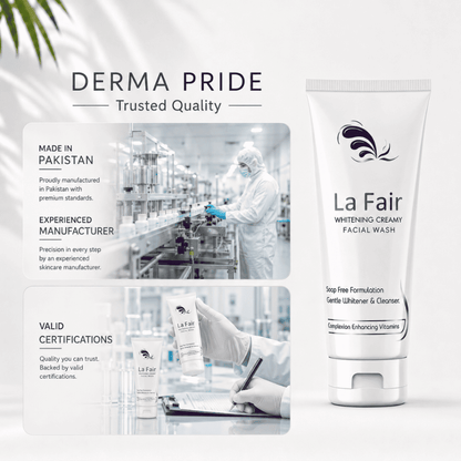 Manufecturing-LaFairCreamyfaceWash-DermaPride